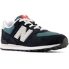 New Balance Kids’ 574 V1 Lace-Up Sneakers | Casual Shoes(Black/New Spruce)