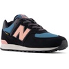 New Balance Kids’ 574 V1 Lace-Up Sneakers | Casual Shoes(Black/Omega Pink)