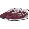 New Balance Kids’ 574 V1 Lace-Up Sneakers | Casual Shoes(Burgundy/White)