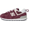 New Balance Kids’ 574 V1 Lace-Up Sneakers | Casual Shoes(Burgundy/White)