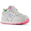 New Balance Kids’ 574 V1 Lace-Up Sneakers | Casual Shoes(Grey Matter/Signal Pink)