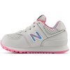 New Balance Kids’ 574 V1 Lace-Up Sneakers | Casual Shoes(Grey Matter/Signal Pink)