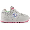New Balance Kids’ 574 V1 Lace-Up Sneakers | Casual Shoes(Grey Matter/Signal Pink)