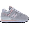 New Balance Kids’ 574 V1 Lace-Up Sneakers | Casual Shoes(Raincloud/Pink Haze)