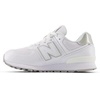 New Balance Kids’ 574 V1 Lace-Up Sneakers | Casual Shoes(White/Silver Metalic)
