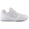 New Balance Kids’ 574 V1 Lace-Up Sneakers | Casual Shoes(White/Silver Metalic)