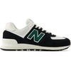 New Balance Unisex-Adult 574 V2 | Casual Shoes(Black/White/Marsh Green)