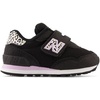 New Balance Unisex-Child 515 V1 Hook & Loop | Walking Shoes(Black/Cyber Lilac)
