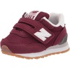 New Balance Unisex-Child 515 V1 Hook & Loop | Walking Shoes(Garnet/White)