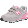New Balance Unisex-Child 515 V1 Hook & Loop | Walking Shoes(Rain Cloud/Hi-pink)