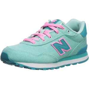 New Balance Kids’ 515 V1 Hook and Loop Sneaker(Light Tidepool/Neon Aqua Blue)