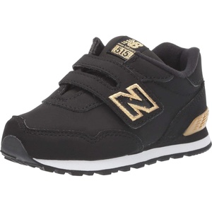 New Balance Kids’ 515 V1 Lace-up Sneaker(Black/Gold Metallic)