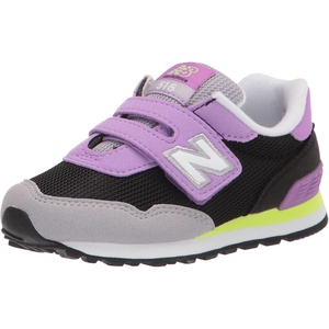 New Balance Kids’ 515 V1 Lace-up Sneaker(Black/Heliotrope)