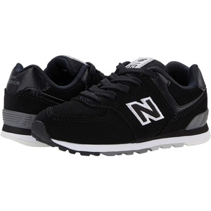 New Balance Kids’ 574 V1 Lace-Up Sneakers | Casual Shoes(Black/Munsell White)