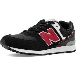 New Balance Kids’ 574 V1 Lace-Up Sneakers | Casual Shoes(Black/Shadow Red)