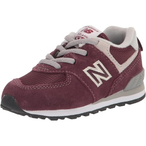 New Balance Kids’ 574 V1 Lace-Up Sneakers | Casual Shoes(Burgundy/White)