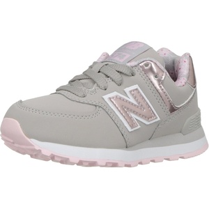 New Balance Kids’ 574 V1 Lace-Up Sneakers | Casual Shoes(Grey/Rose Gold)