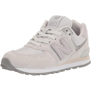 New Balance Kids’ 574 V1 Lace-Up Sneakers | Casual Shoes(Summer Fog/Silver Metallic)