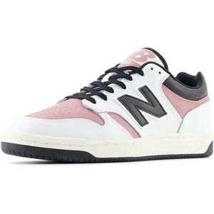 New Balance Men’s 480 V1 Sneakers(White/Rosewood/Black)