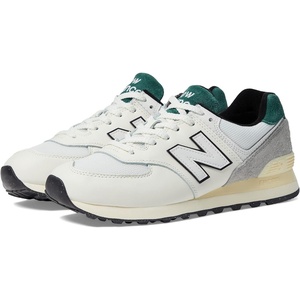 New Balance Unisex-Adult 574 V2 | Casual Shoes(White/Green)