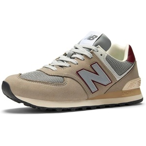 New Balance Unisex-Adult U574v1 | Casual Shoes(Arid Stone/Monarch Burgundy)