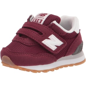 New Balance Unisex-Child 515 V1 Hook & Loop | Walking Shoes(Garnet/White)