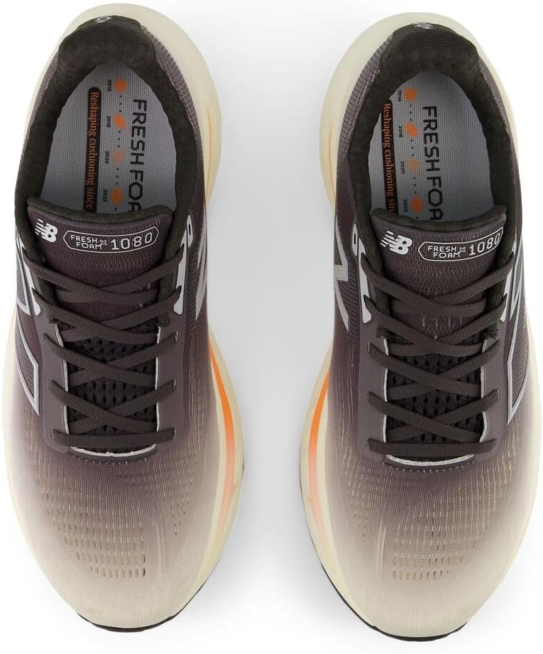 image:imageNew Balance Mens Fresh Foam X 1080 V14 Running ShoeBlack CementAngoraHot Mango