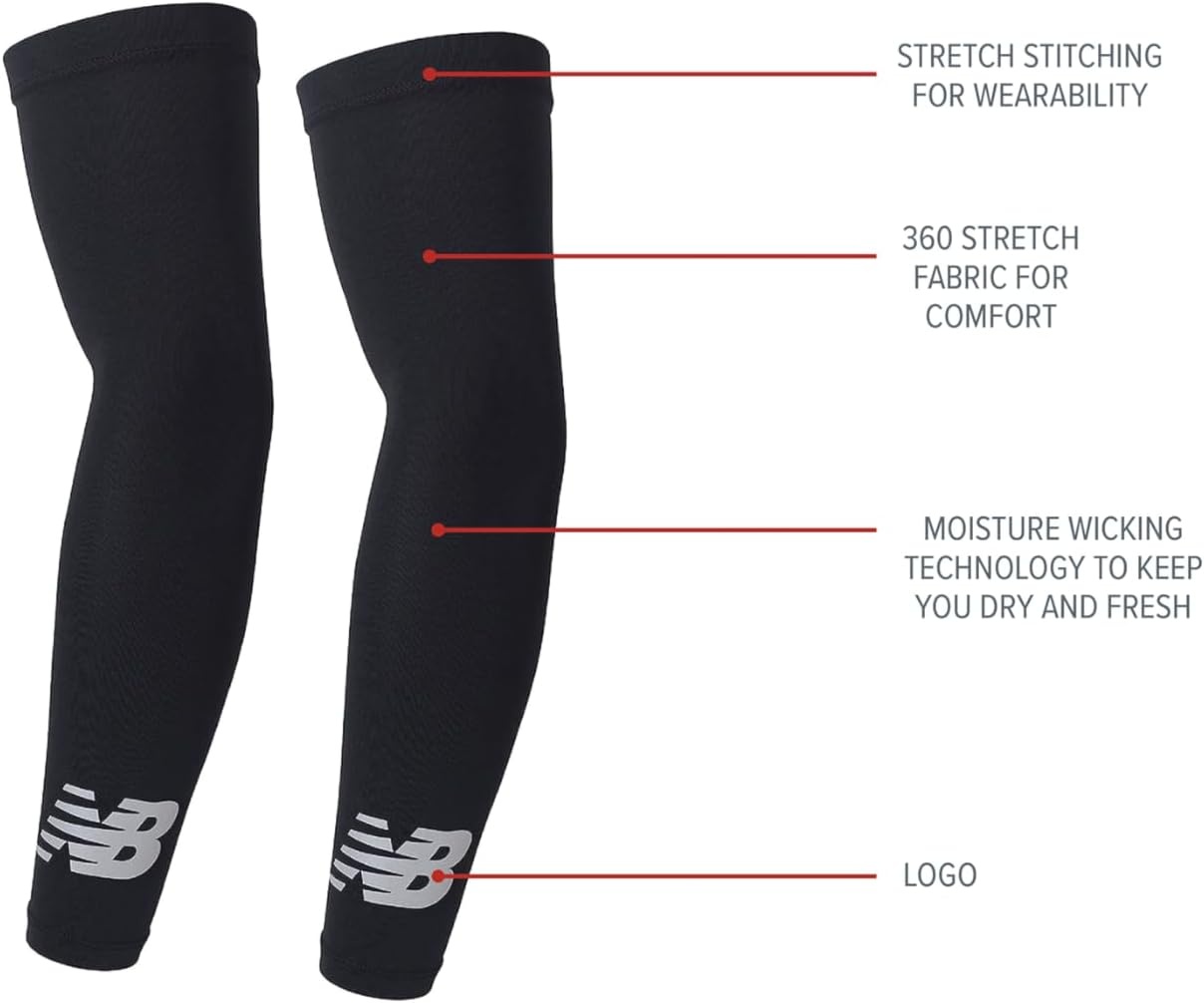 image:imageNew Balance Unisex Outdoor Sports Compression Arm Sleeves Arm Warmer 1 PairWhite