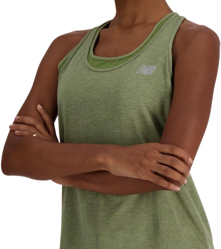 image:imageNew Balance Womens New Balance Womens Athletics TankDark Olivine Heather
