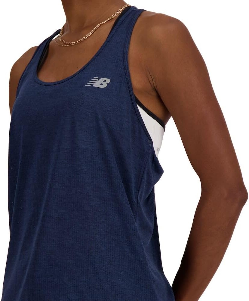 image:imageNew Balance Womens New Balance Womens Athletics TankNb Navy Heather