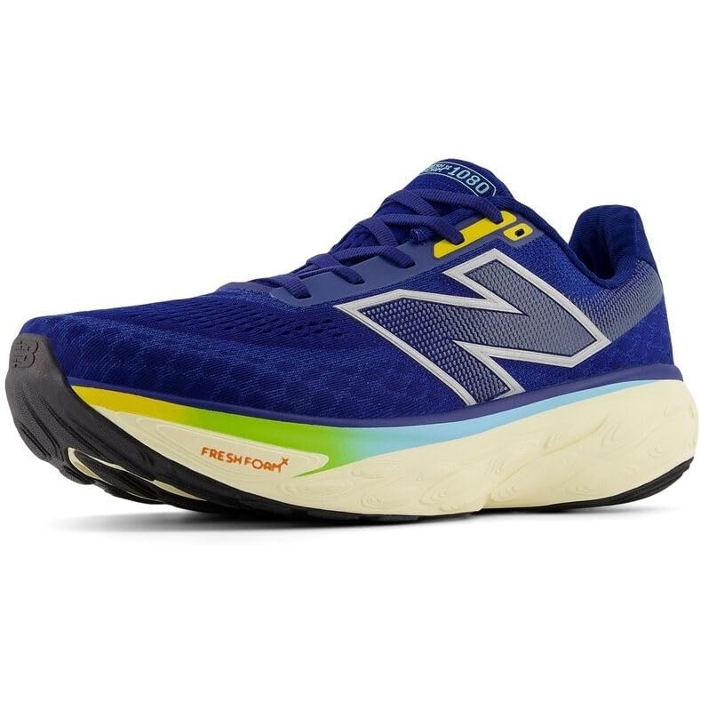 image:imageNew Balance Mens Fresh Foam X 1080 V14 Running ShoeInkwellSilver MetallicGinger Lemon