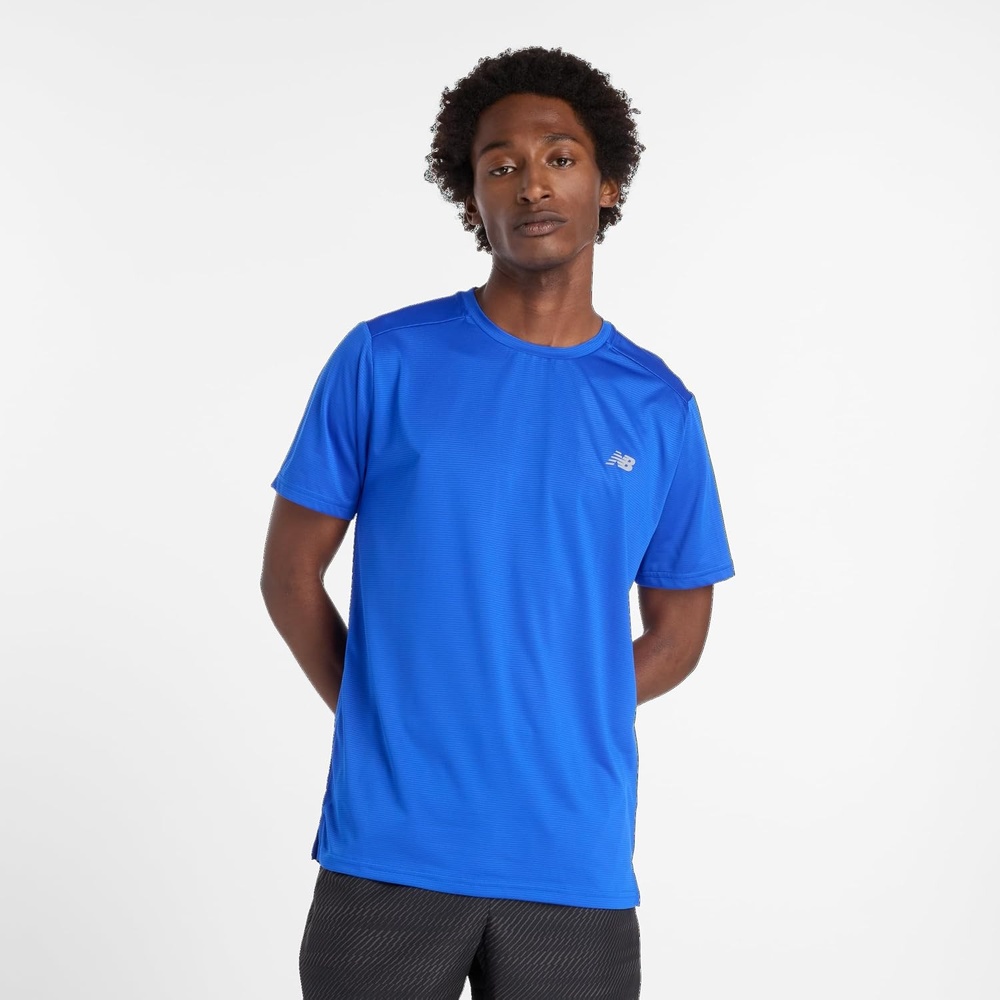 image:imageNew Balance Mens Sport Essentials Heathertech TShirtBlue Gemstone