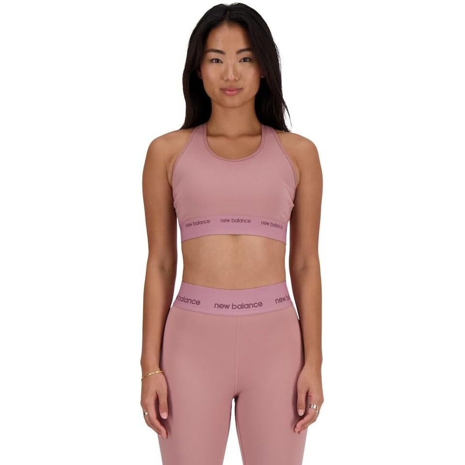 image:imageNew Balance Womens Nbsleek Medium Support Sports BraRosewood