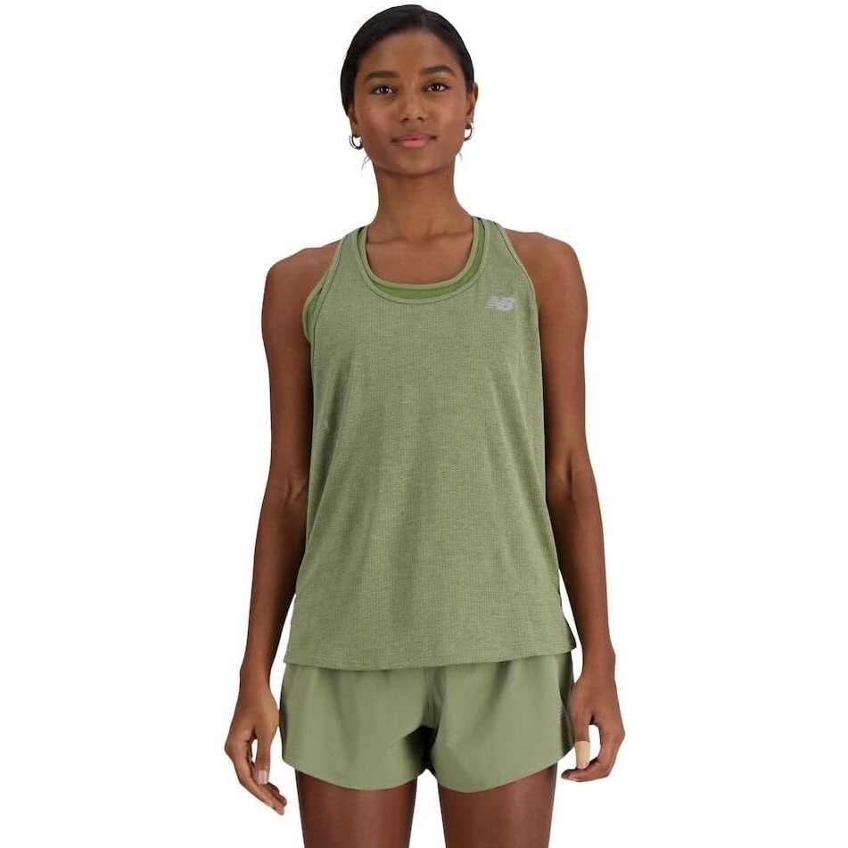 image:imageNew Balance Womens New Balance Womens Athletics TankDark Olivine Heather