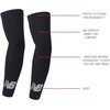 New Balance Unisex Outdoor Sports Compression Arm Sleeves, Arm Warmer, 1 Pair(White)