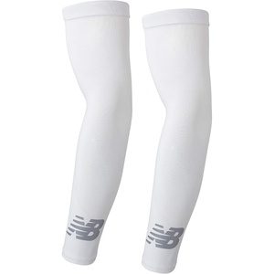 New Balance Unisex Outdoor Sports Compression Arm Sleeves, Arm Warmer, 1 Pair(White)