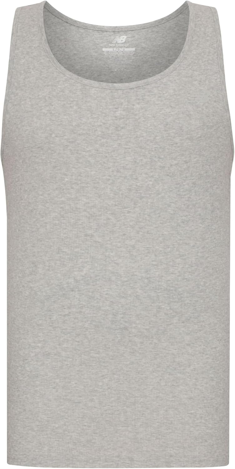 image:imageNew Balance Mens Cotton Performance Rib Tank Top Pack of 4WhiteLight Heather GreyBlue AgateCore Burgundy