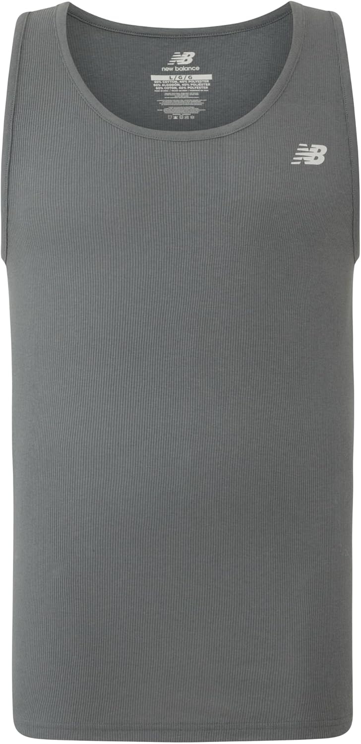 image:imageNew Balance Mens Cotton Performance Rib Tank Top Pack of 4WhiteLinenNew SpruceDark Artic Grey