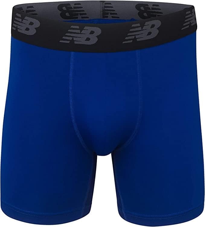 image:imageNew Balance Mens Mesh 5 NoFLY Boxer Brief 4PackBlackHiliteTeam RoyalLead