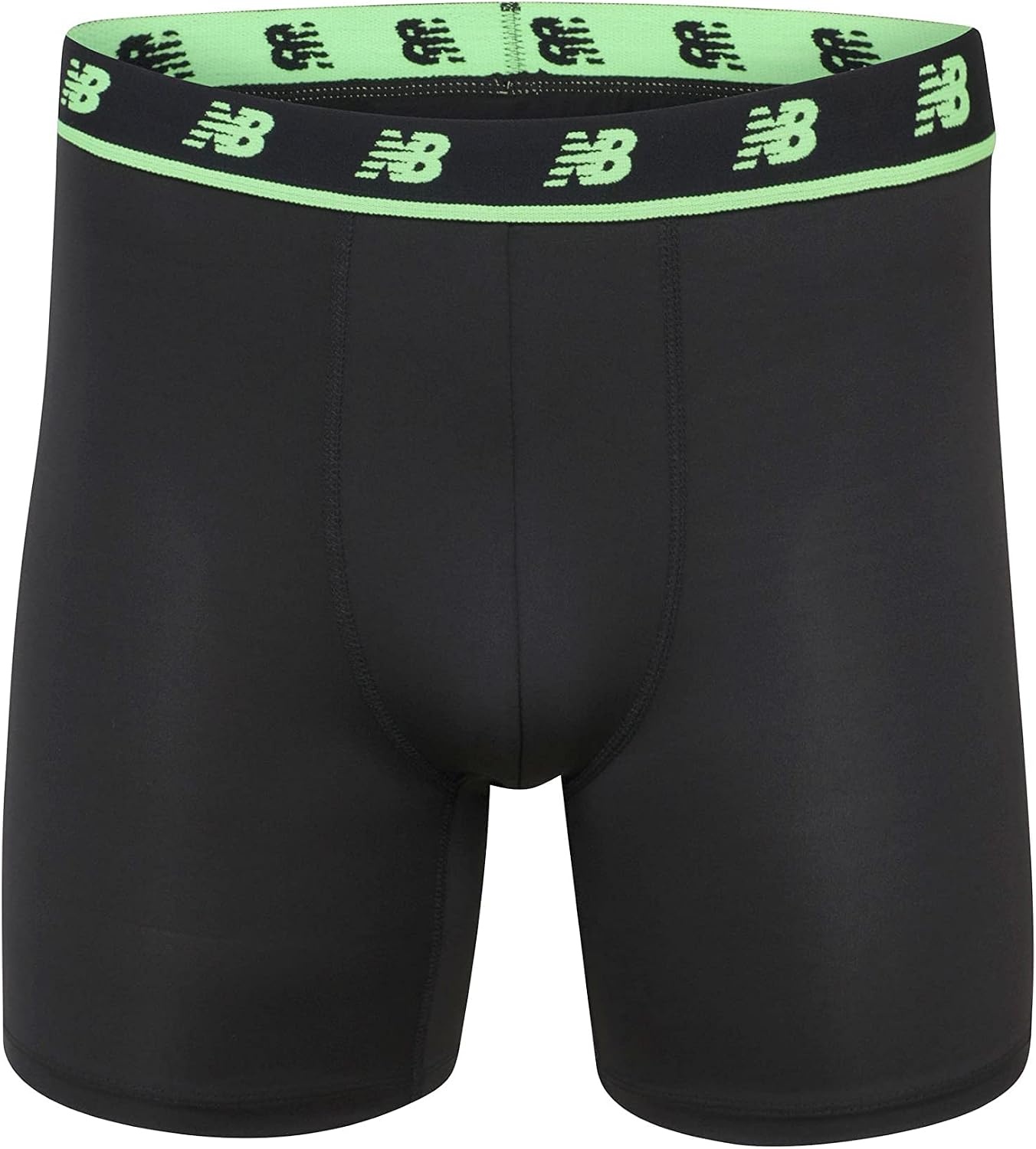 image:imageNew Balance Mens Mesh 5 NoFLY Boxer Brief 4PackBlackVivid GreenLeadBlack