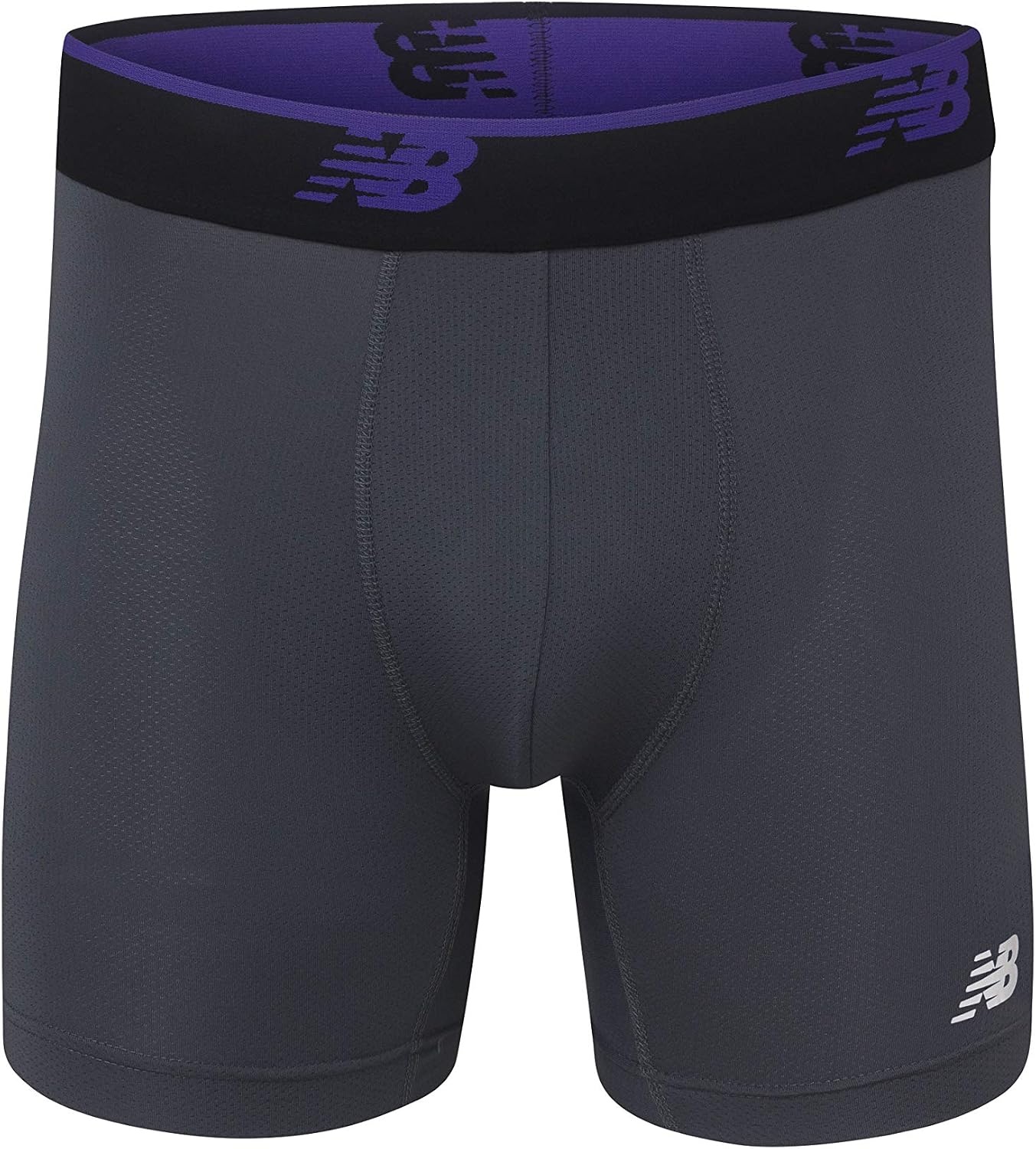 image:imageNew Balance Mens Mesh 5 NoFLY Boxer Brief 4PackLeadPrism PurpleSteel