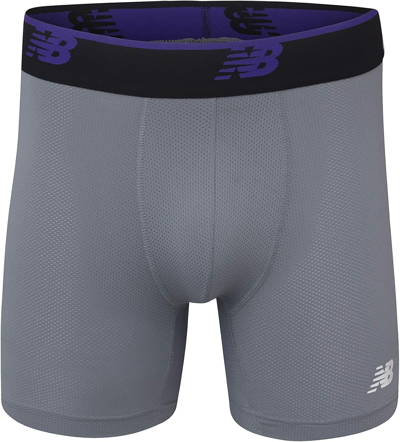 image:imageNew Balance Mens Mesh 5 NoFLY Boxer Brief 4PackLeadPrism PurpleSteel