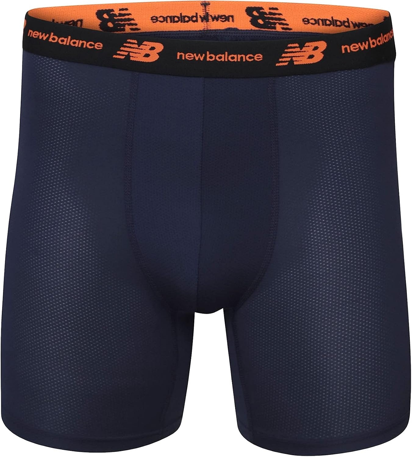 image:imageNew Balance Mens Mesh 5 NoFLY Boxer Brief 4PackTeam NavyLight Navy PrintTeam OrangeBlack