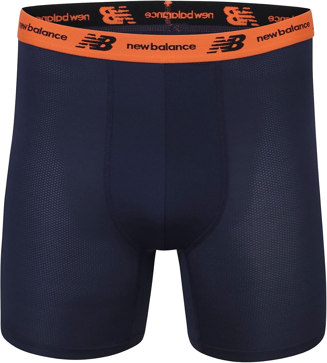 image:imageNew Balance Mens Mesh 5 NoFLY Boxer Brief 4PackTeam NavyLight Navy PrintTeam OrangeBlack