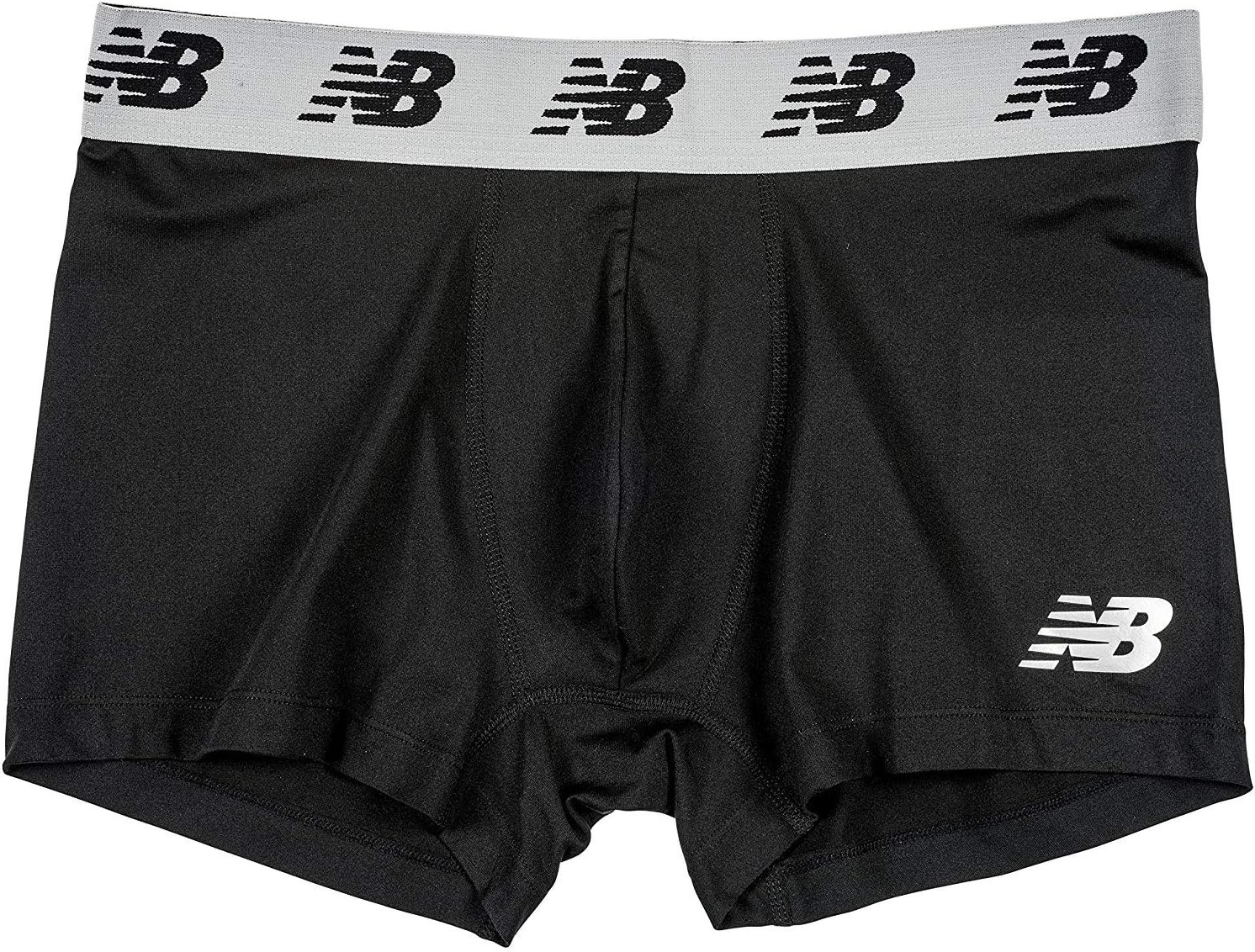 image:imageNew Balance Mens No Fly Trunks Underwear Jacquard Waistband Breathable Lightweight Moisture Wicking 3 PackBlackTeam RoyalConcrete