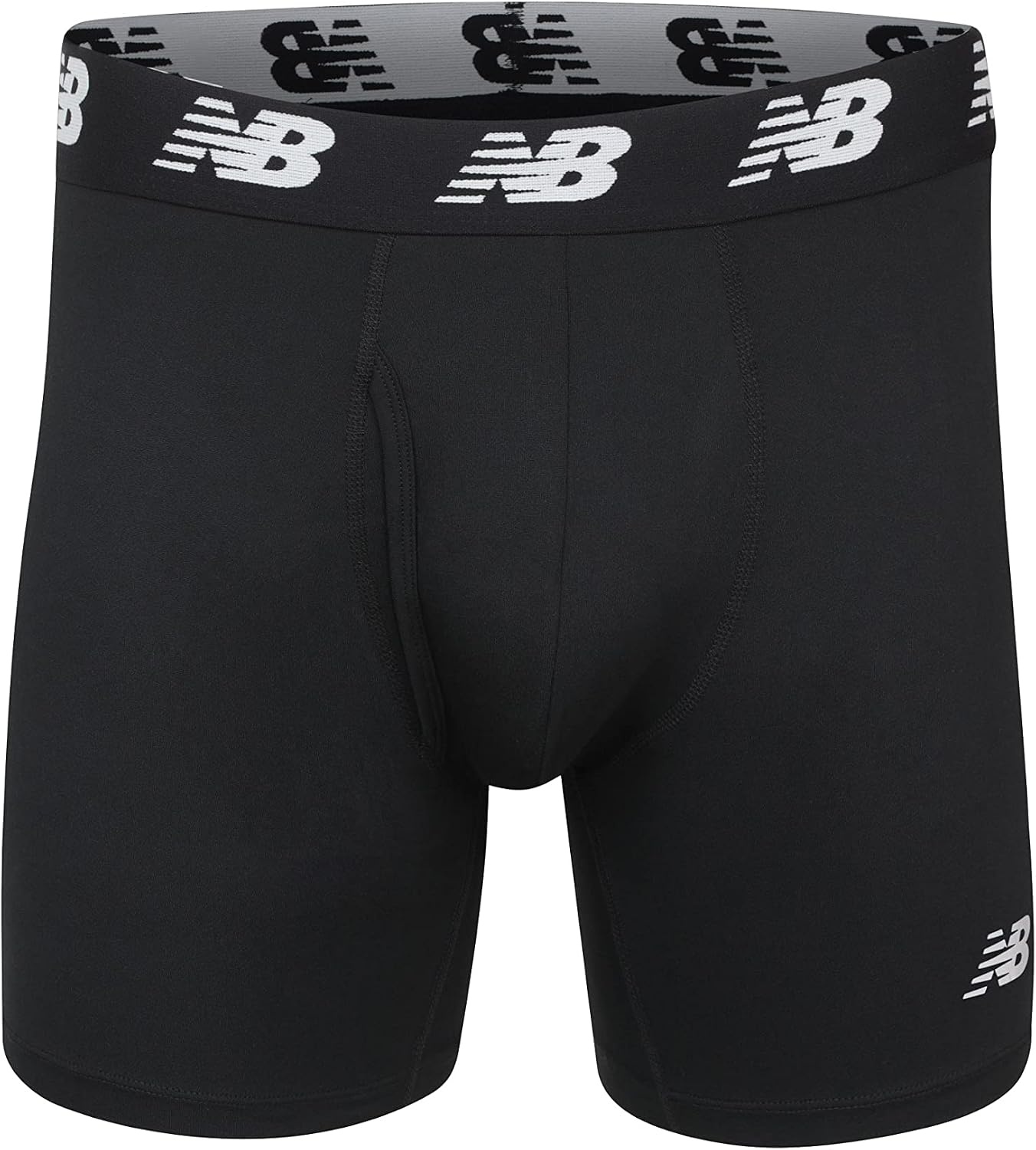 image:imageNew Balance Mens Performance Boxer Briefs with Fly Breathable Stretch Underwear Moisture Wicking Soft Waistband 3 PackBlackBlackBlack
