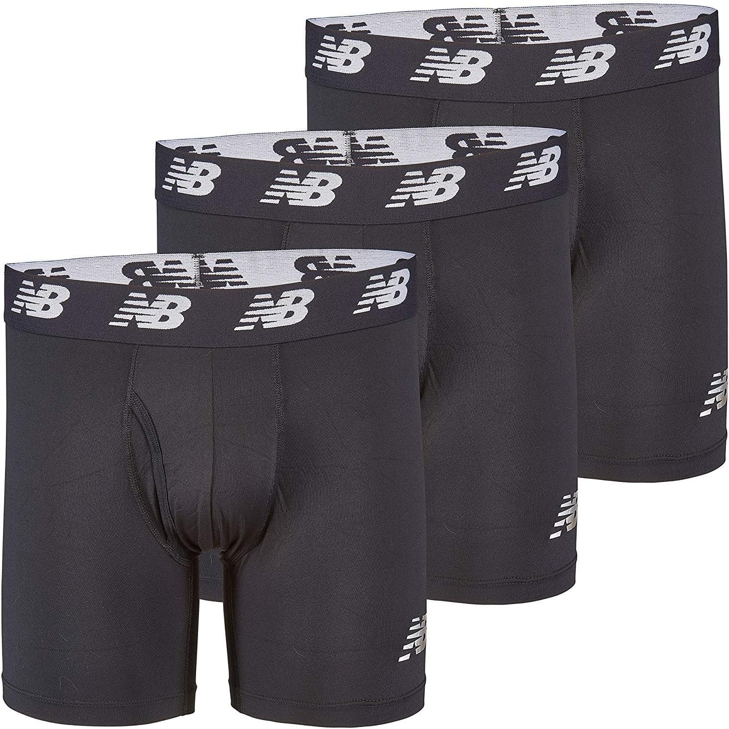 image:imageNew Balance Mens Performance Boxer Briefs with Fly Breathable Stretch Underwear Moisture Wicking Soft Waistband 3 PackBlackBlackBlack