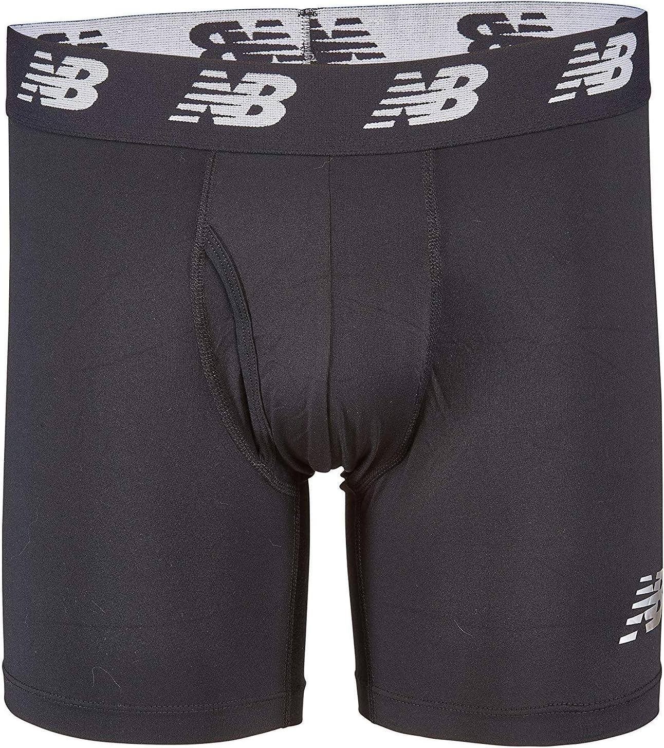image:imageNew Balance Mens Performance Boxer Briefs with Fly Breathable Stretch Underwear Moisture Wicking Soft Waistband 3 PackBlackBlackBlack