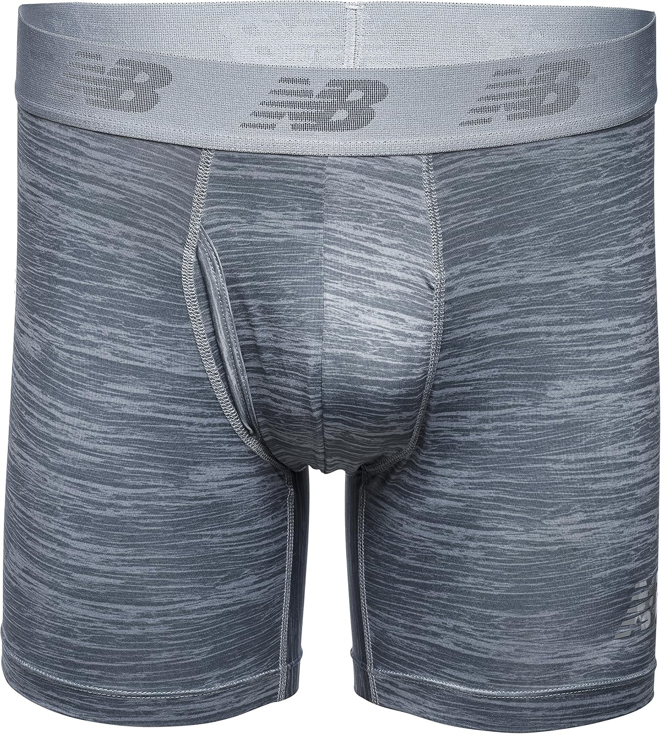 image:imageNew Balance Mens Performance Boxer Briefs with Fly Breathable Stretch Underwear Moisture Wicking Soft Waistband 3 PackBlackPigmentSteel Woodgrain