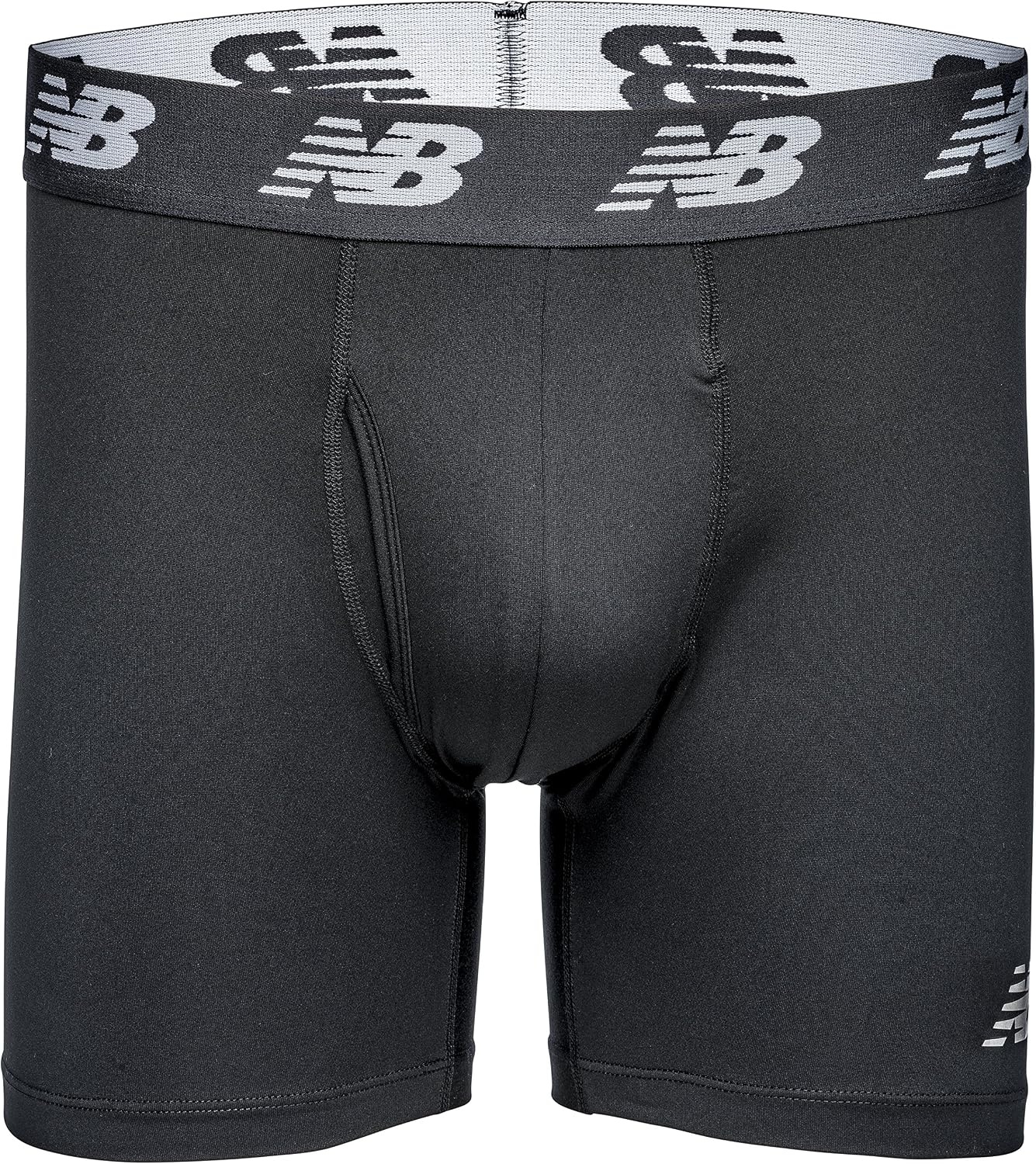 image:imageNew Balance Mens Performance Boxer Briefs with Fly Breathable Stretch Underwear Moisture Wicking Soft Waistband 3 PackBlackPigmentSteel Woodgrain